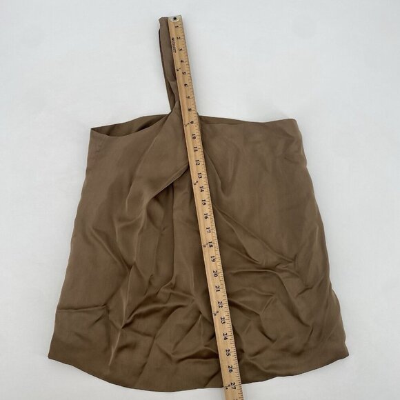 THEORY Size Small  Bark Brown BRIANI Silk Lined Single Knot Strap Relaxed Blouse - Picture 4 of 9